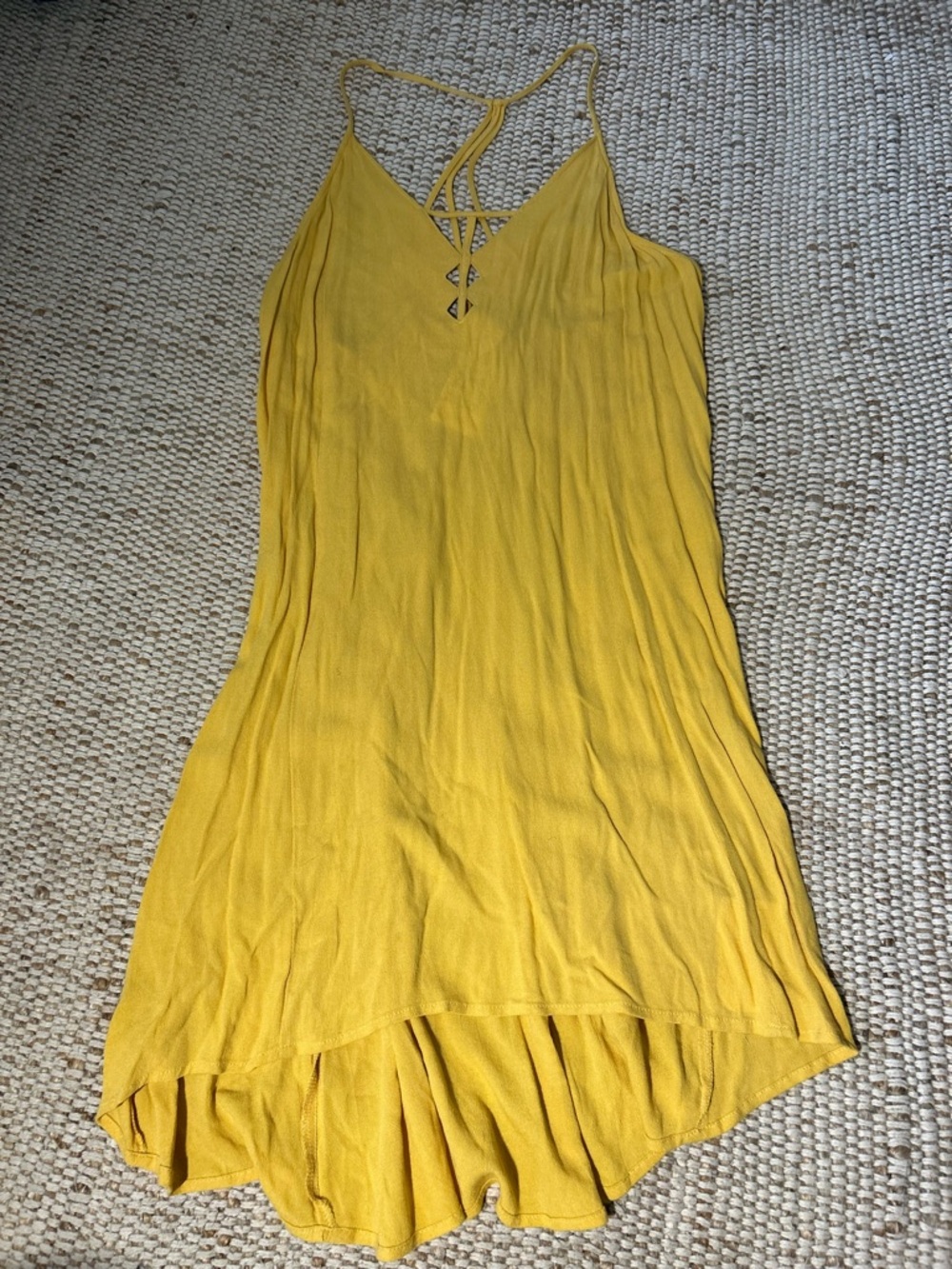 Mustard Yellow Strappy Summer Dress